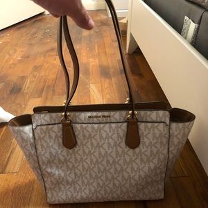 Michael Kors Cream and tan purse